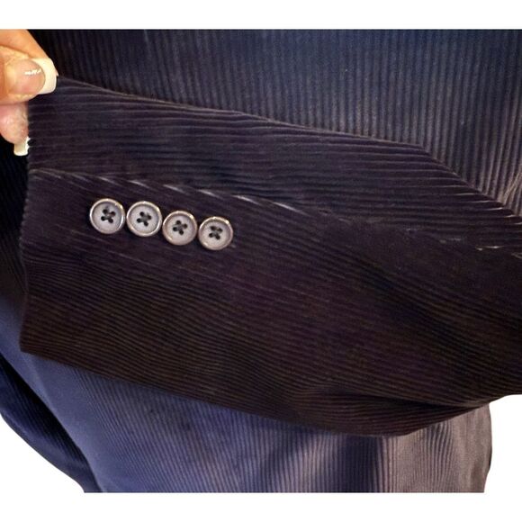 Meeting Street Corduroy Sport Coat Men's 40 Regular Navy 100% Cotton Classic - Picture 4 of 6